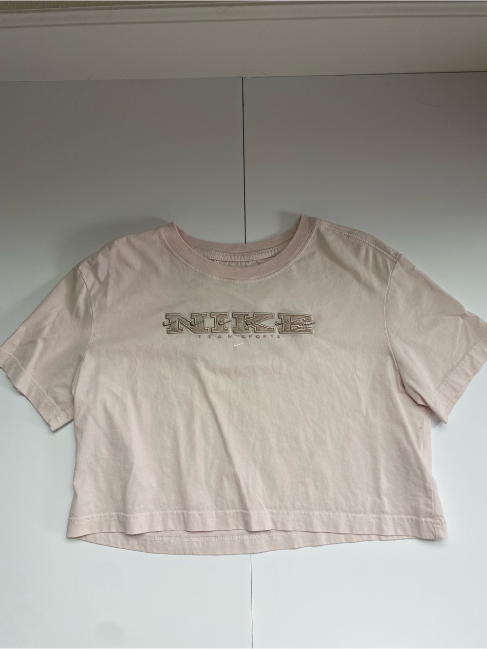 Nike Light Pink Cropped Logo Tee
